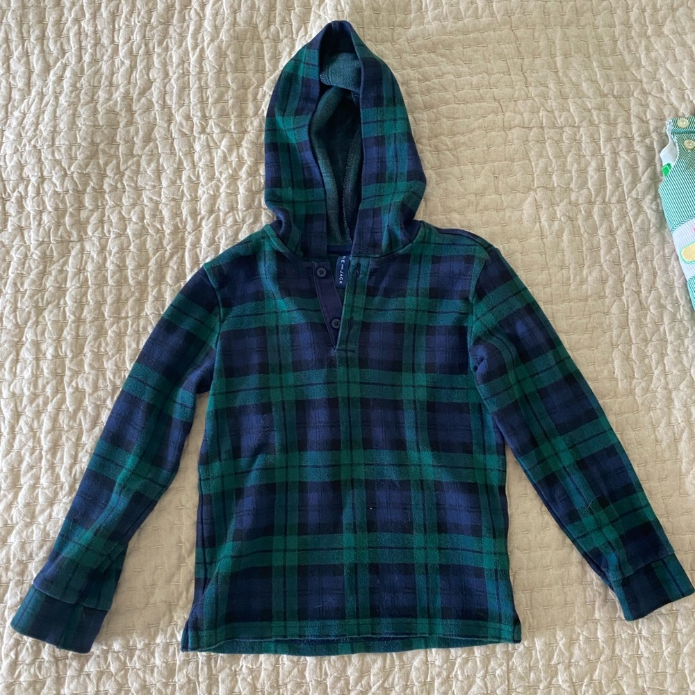 Janie & Jack Plaid Hooded Shirt